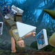 Luke standing on his head while R2-D2 and Yoda watch from a cutscene in the new game.